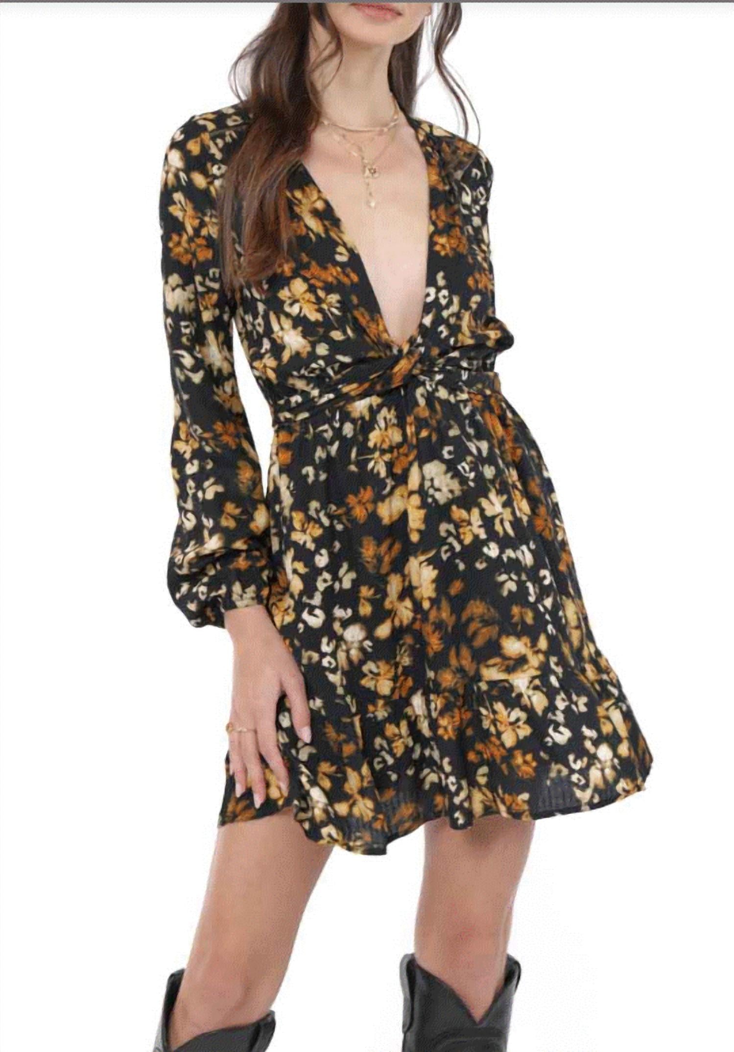 Sadie & Sage - With Ease Deep V Mini Dress