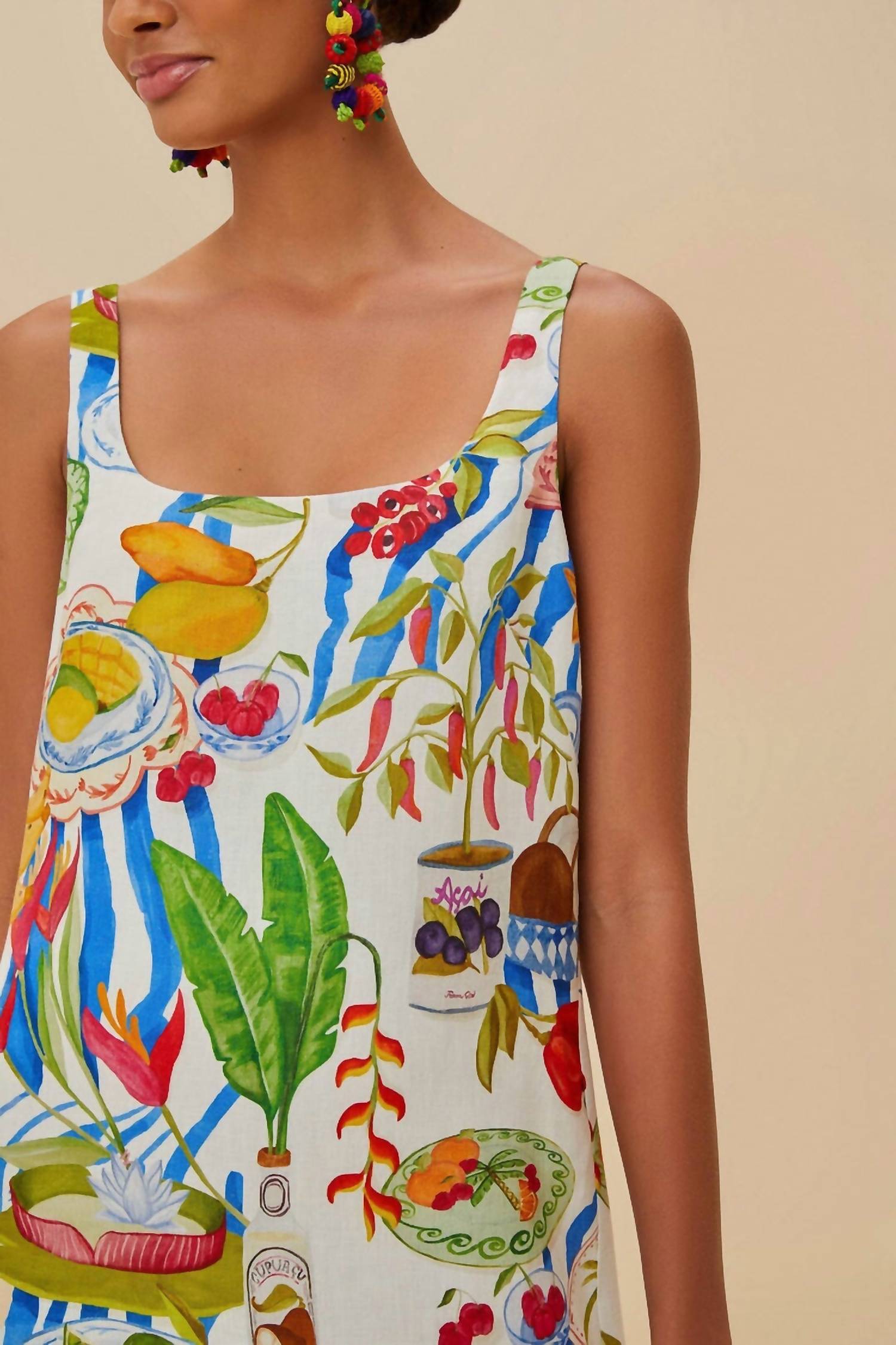 Farm Rio - Fresh Table Euroflax Premium Linen Mini Dress