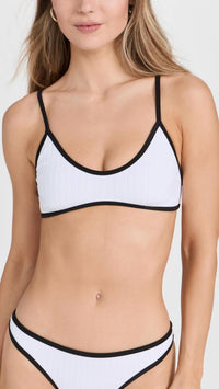 SOLID & STRIPED Rachel Bikini Top in marshmallow - women's swimwear
