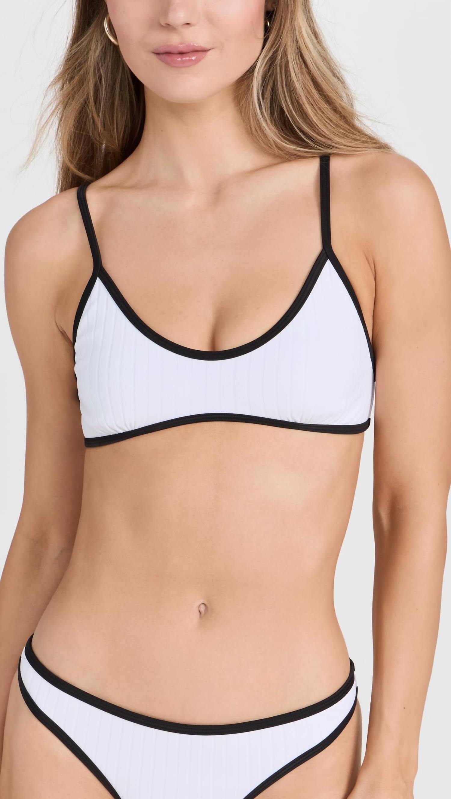 SOLID & STRIPED Rachel Bikini Top in marshmallow - women's swimwear