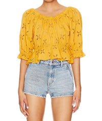 Free People Gardenia Top in golden girl - women's blouse