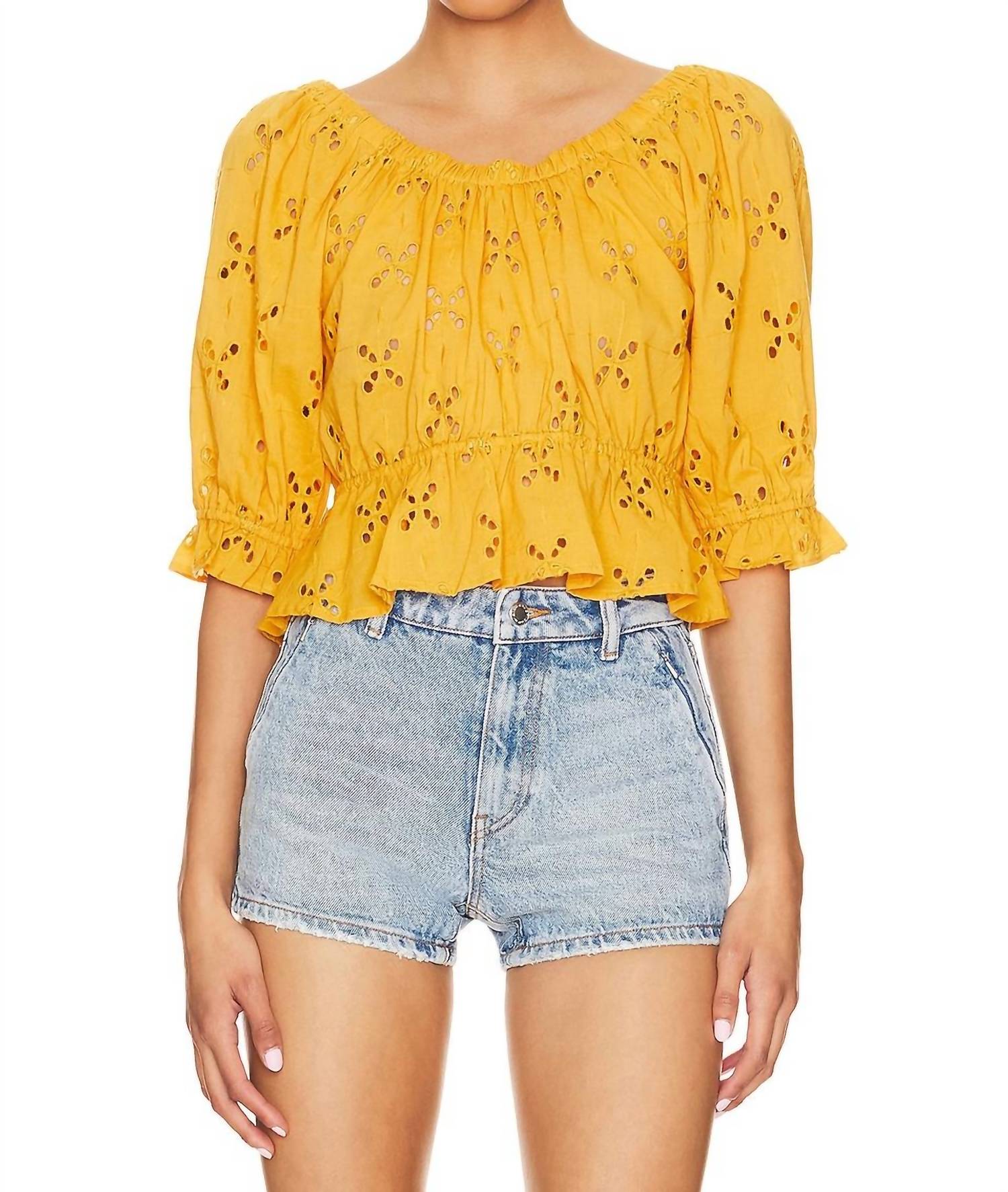 Free People Gardenia Top in golden girl - women's blouse