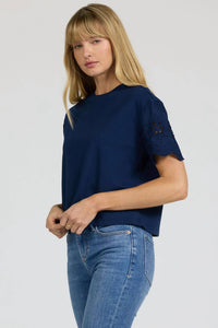 Dear John Denim - Maddox Crew Neck Eyelet Sleeve Top