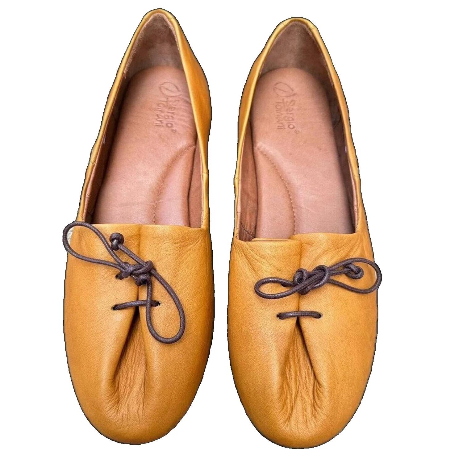 Sergio Tomani Women's Karla Leather Slip-on Shoes in amarillo - women's flats - detail view