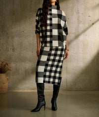 Joseph Ribkoff - Plaid Pencil Skirt