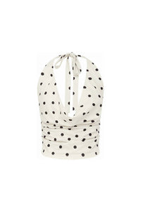 Runaway The Label - Melody Halter Polka Dot Cowl Neck Top