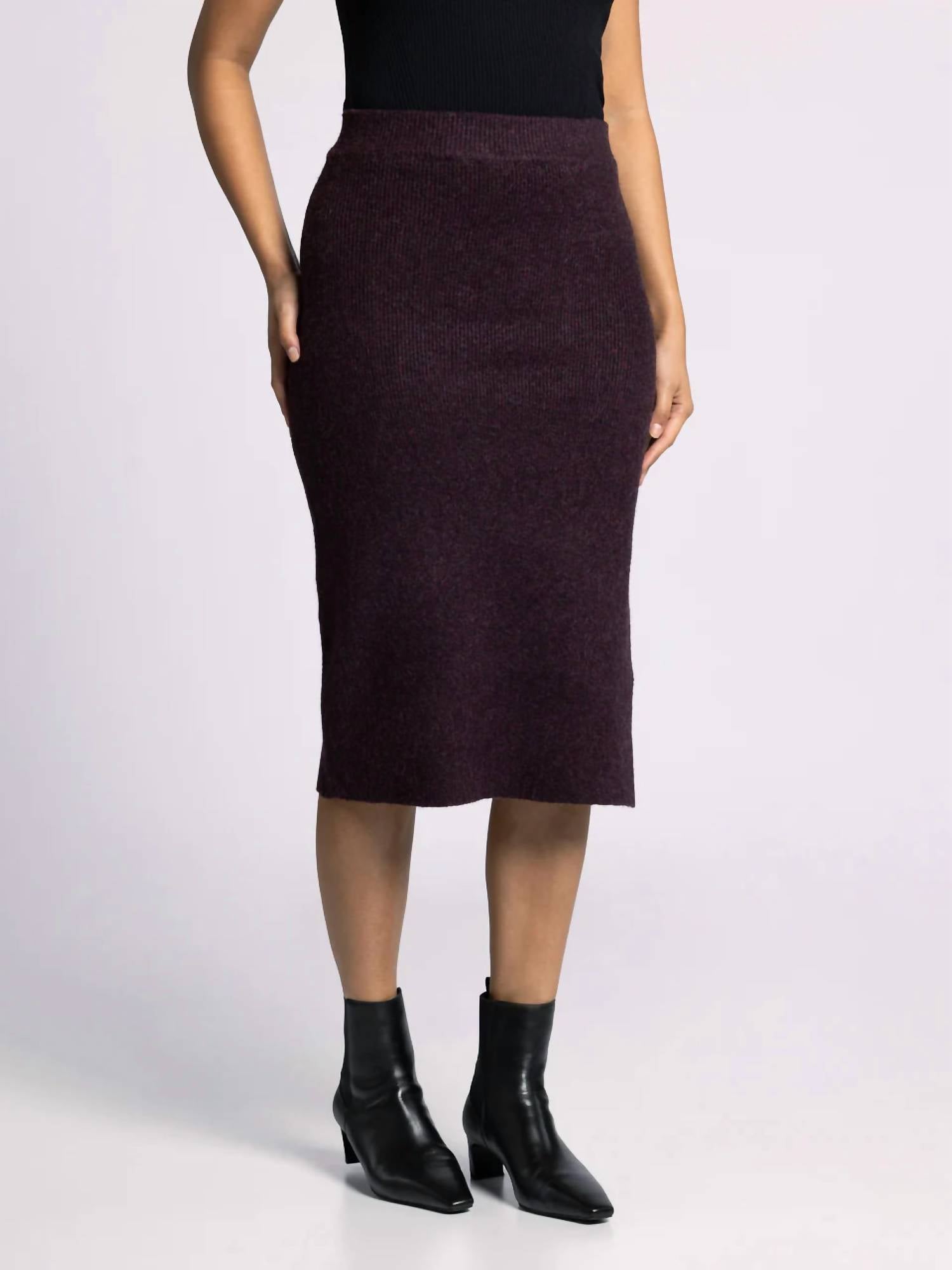 Thread & Supply Dani Skirt in heather elderberry - women's skirt - detail view