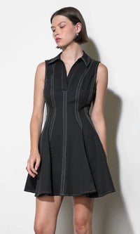 Greylin - Sydney Topstitch Flare Dress
