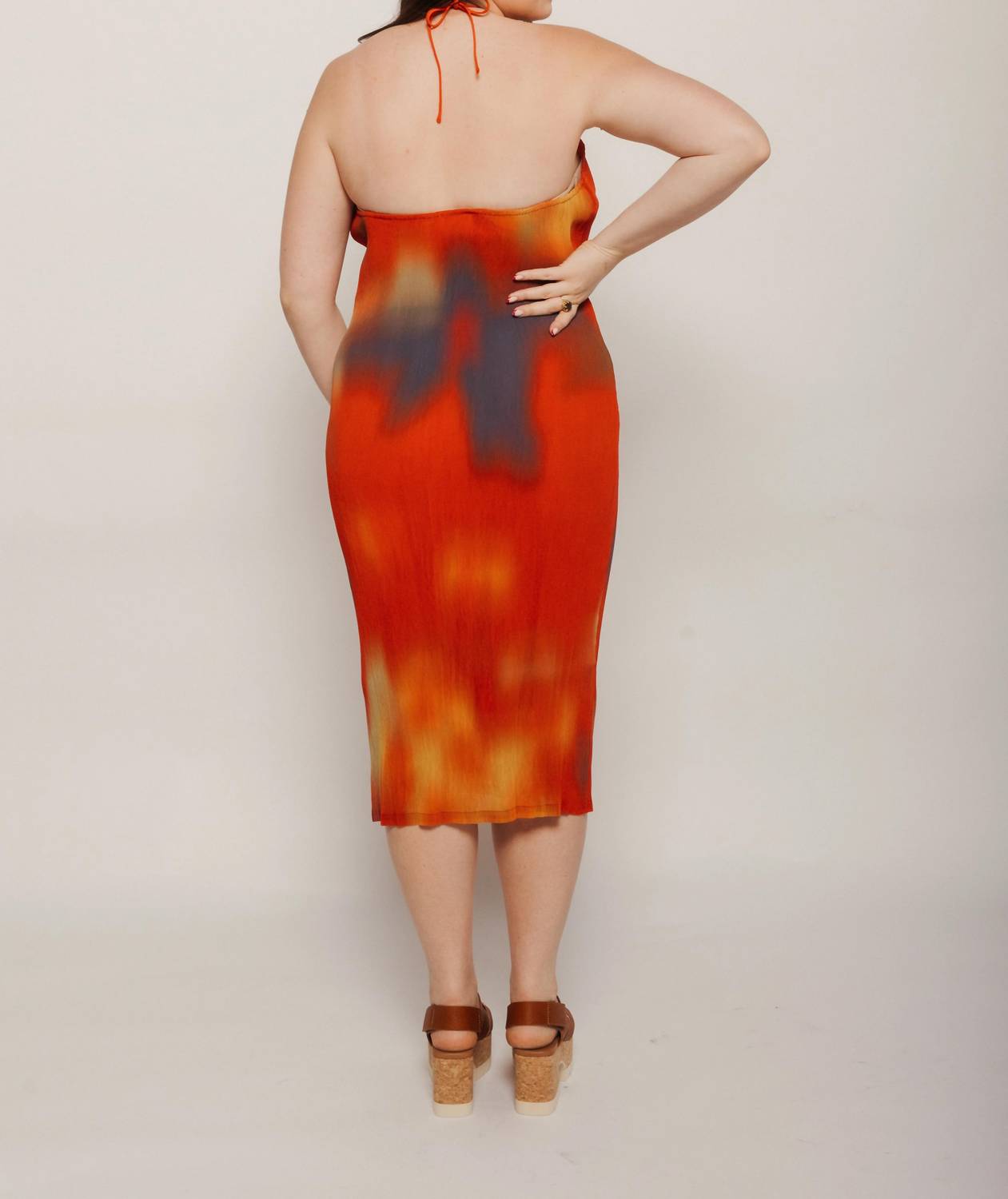 Thinking Mu - Flowers Pleated Miriam Midi Dress