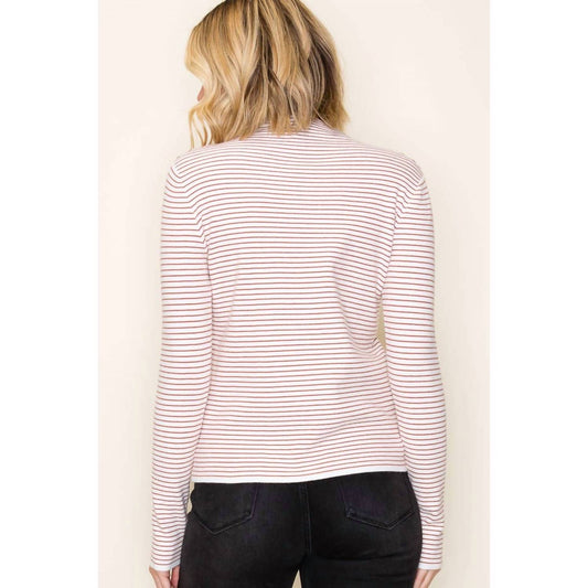 Staccato - Striped Mock Neck Sweater