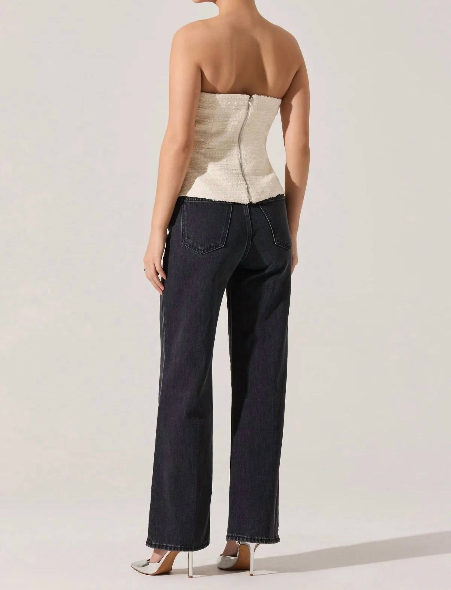 Astr - Xoxo Asymmetrical Tweed Top