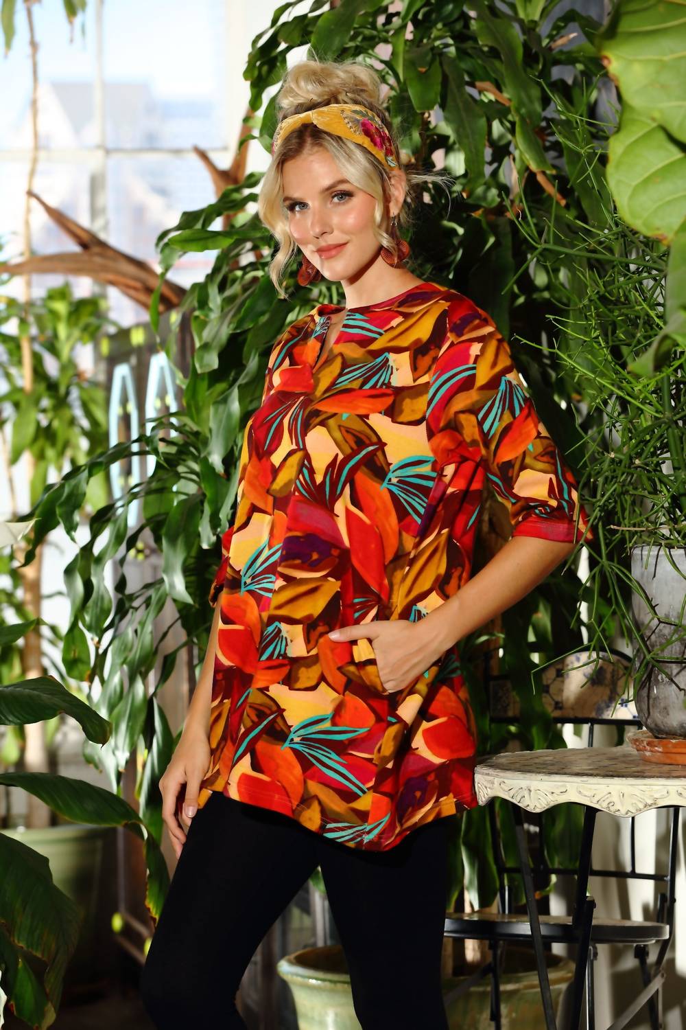 Kikisol - Searenity Desert Fruit French Terry Tunic With Pockets