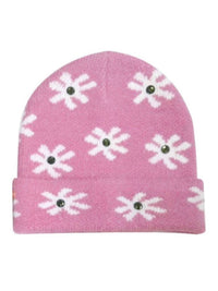 Pinktownusa - Flower Knit Beanie Hat