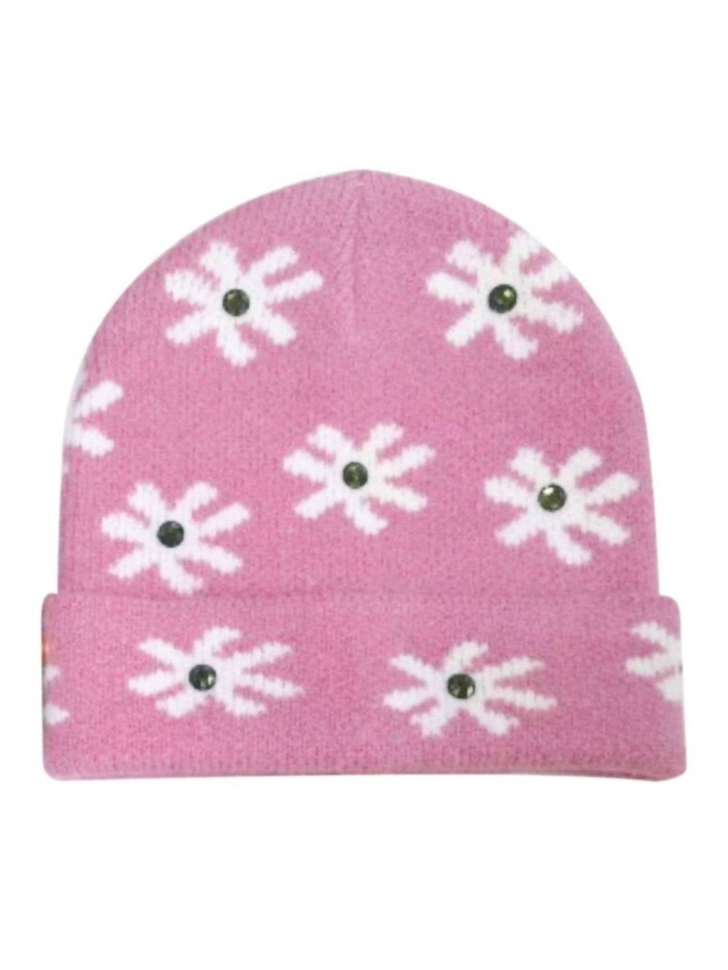 Pinktownusa - Flower Knit Beanie Hat