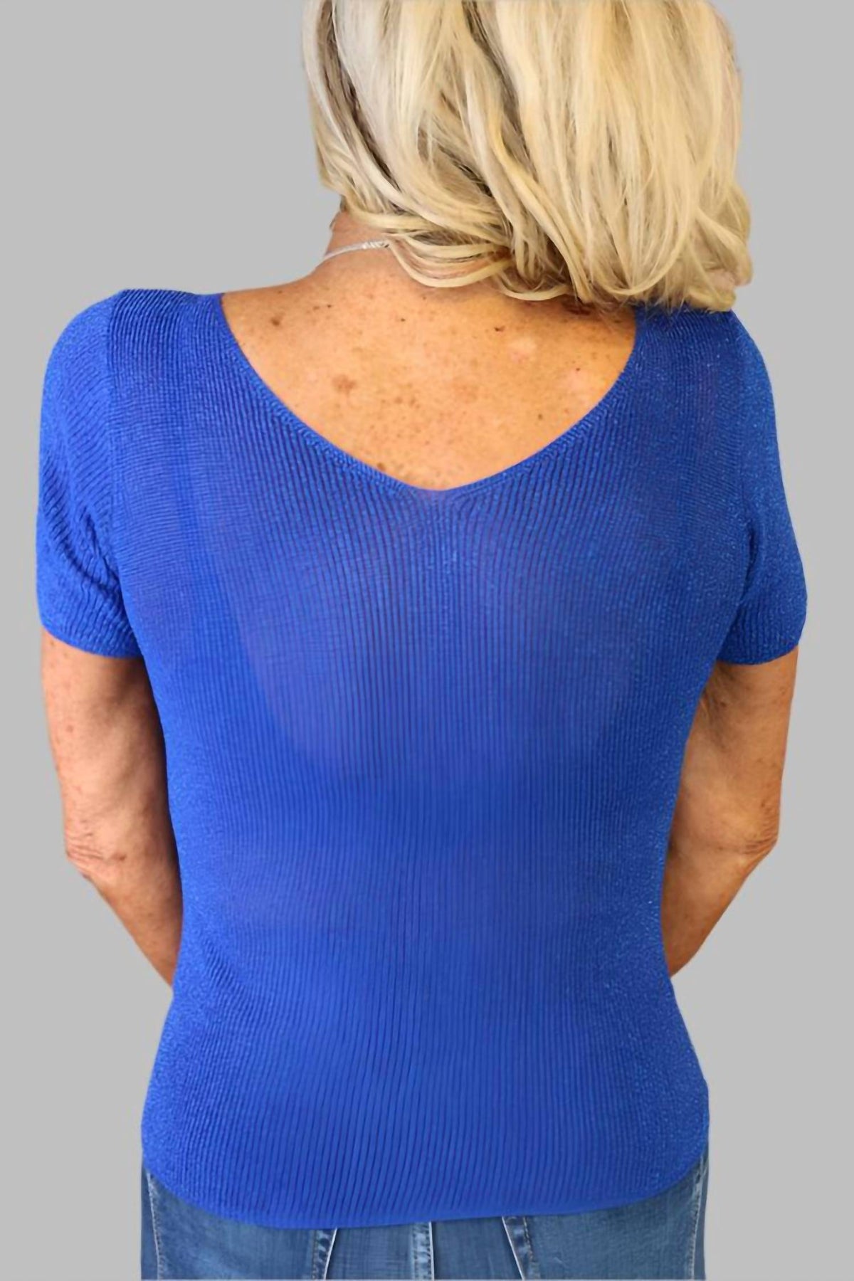 Look Mode Usa - Shimmer V-neck Sweater