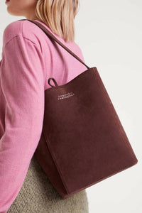Compania Fantastica - Women's Suede Bucket Shoulder Bag