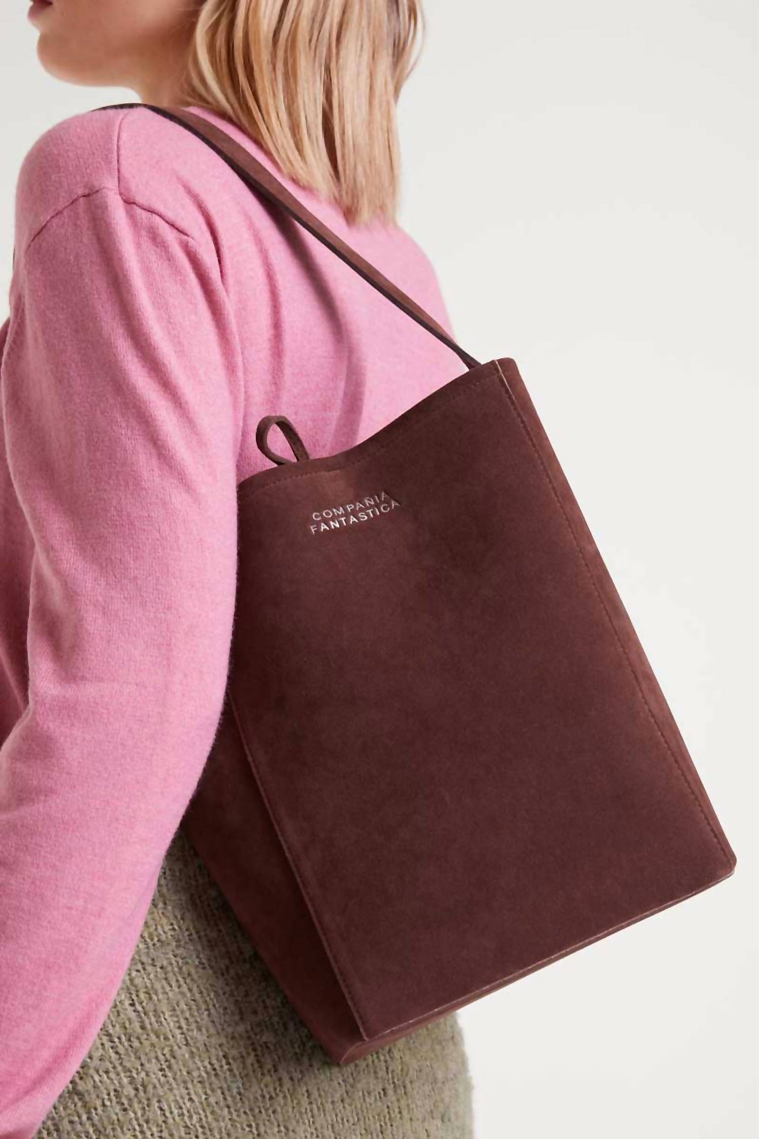 Compania Fantastica - Women's Suede Bucket Shoulder Bag