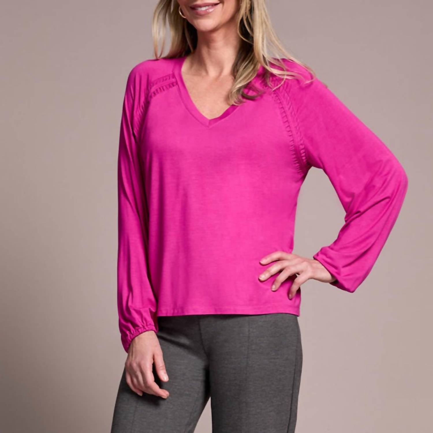 Tribal - Long Sleeve V-neck Top