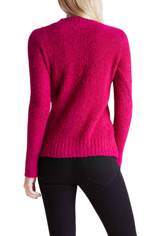 Kensie - Fuzzy Boucle Long Sleeve Sweater