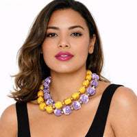 Gold & Honey - Women's For Brunch Beaded Lucite Necklace