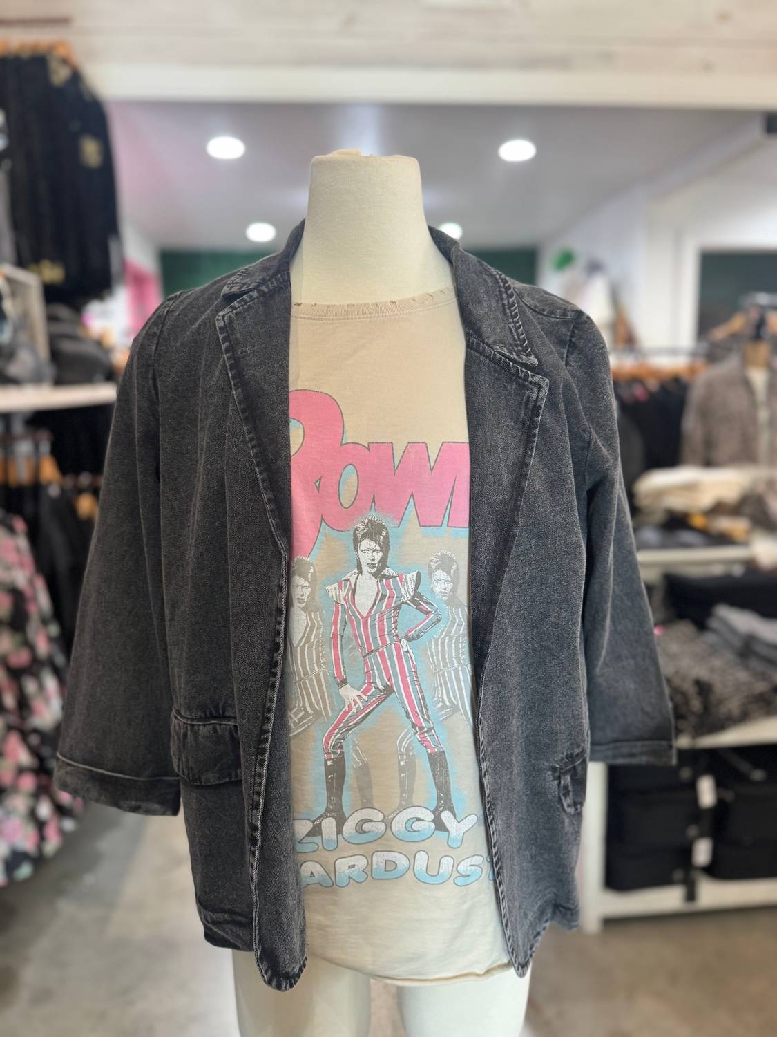 Bibi - Women's Washed Denim Blazer
