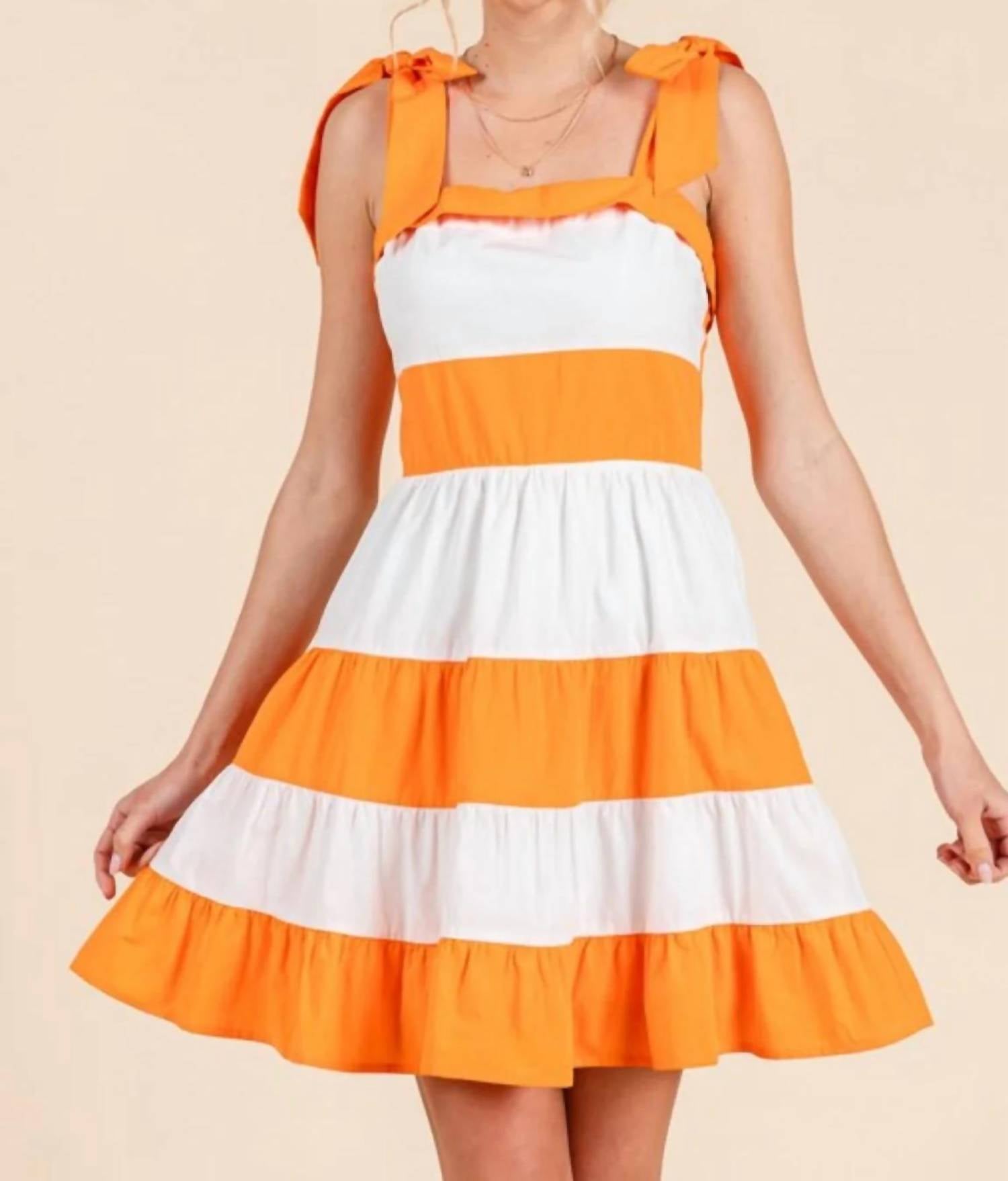 Baby Pink - Color Block Mini Dress With Shoulder Strap