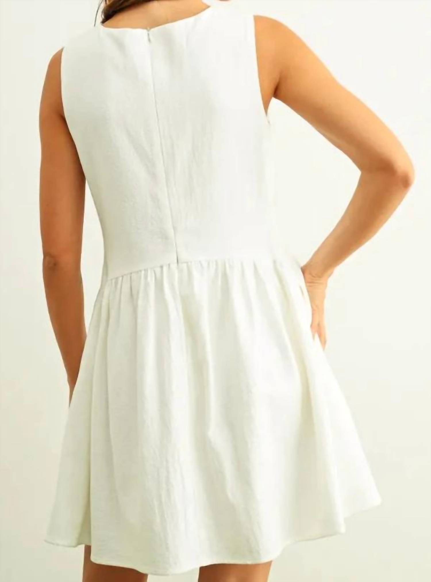 Mint Exclusives - Omi Tie Front Cotton Mini Dress