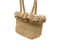 Shebobo - Women's Kiri Ruffle Crochet Raffia Straw Basket Handbag