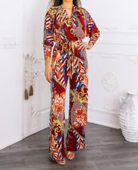 Surelymine - Boho Chic Wide Leg Jumpsuit