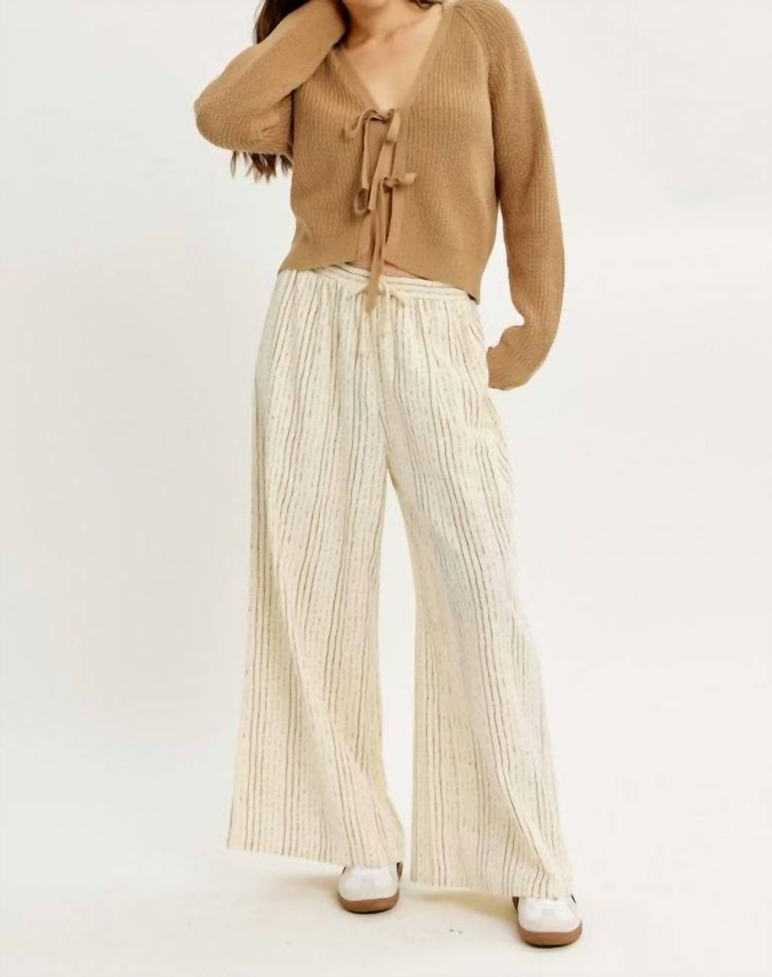 Idem Ditto - Bow Tie Cropped Sweater Cardigan