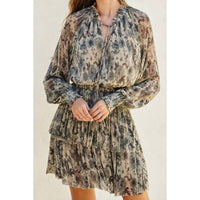Dress Forum - Eclipsed Floral Print Lurex Ruffled Mini Dress