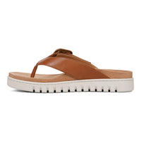 VIONIC Women's Uptown Marin Sandal in tan leather - women's sandal - detail view
