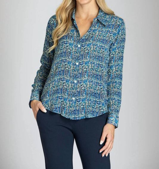 Apny - Roll Sleeve Button Up Top