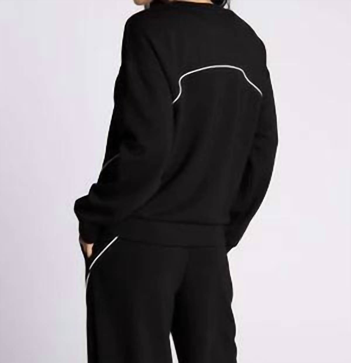 Thread & Supply Britney Long Sleeve Top in black - women's long sleeve top - detail view