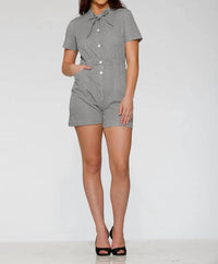 Orchid Bloom - Gingham Romper