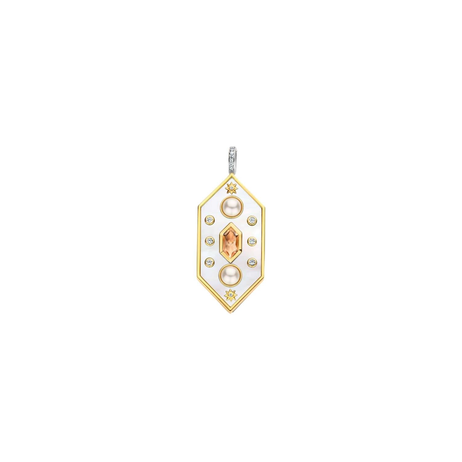 Ti Sento - Women's Geometric Mother of Pearl Pendant