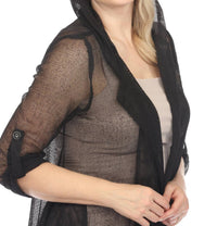 Joseph Ribkoff - 3/4 Roll Tab Sleeves Mesh Hooded Jacket