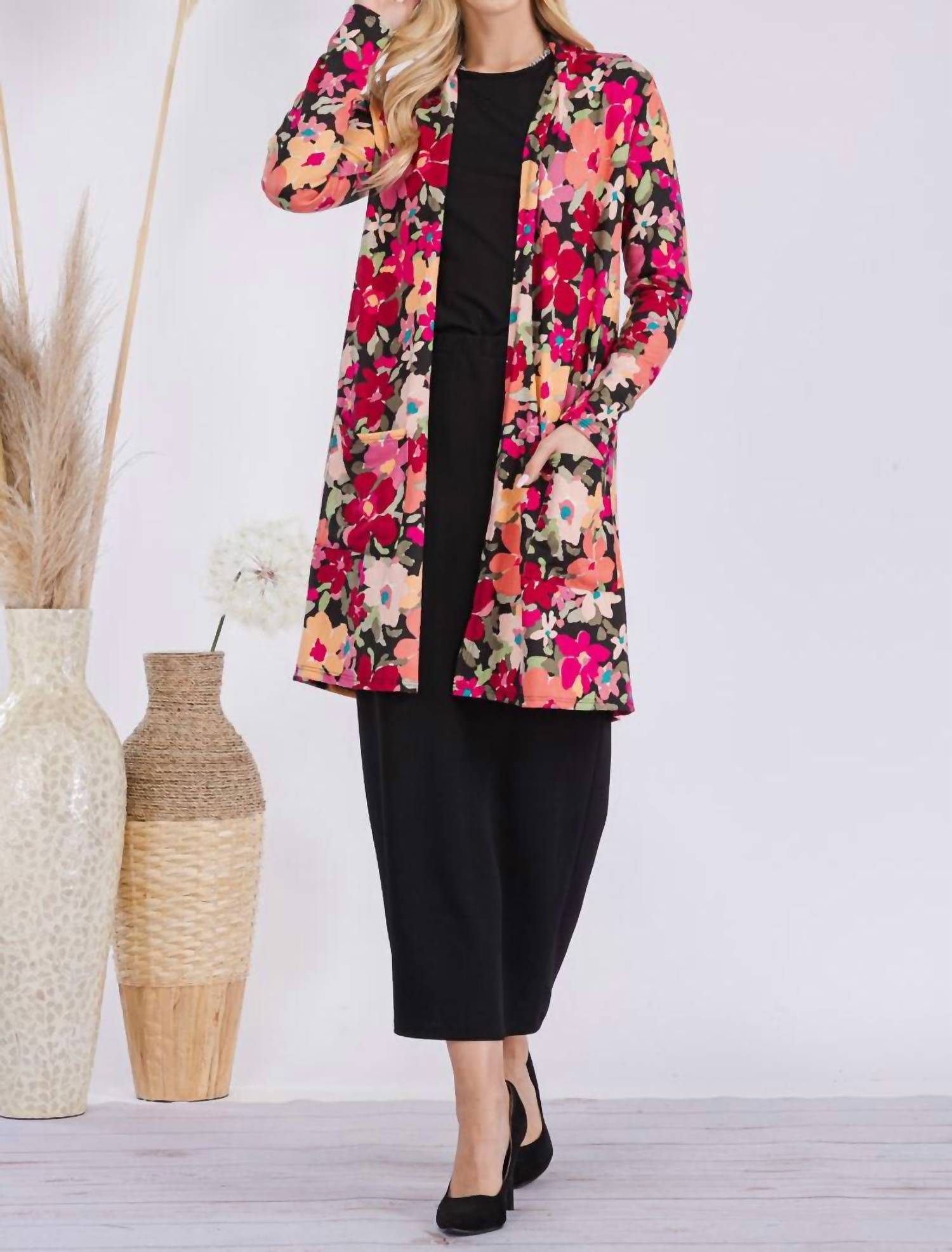 Celeste - Floral Long Sleeve Cardigan