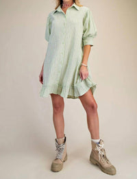 Easel - Collared Stripe Dress