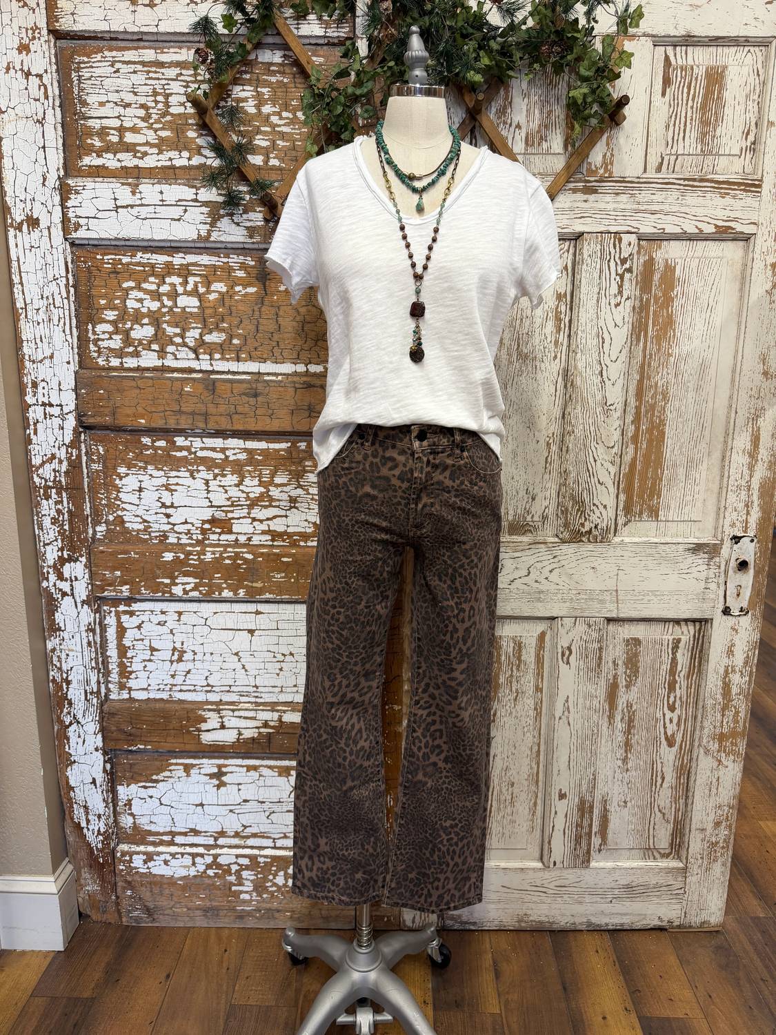 Dear John Denim - Leopard Print Straight Leg Jean