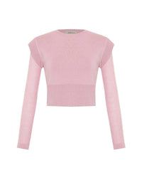 Theo The Label - Women's Nomia Sheer Sleeve Crew Neck Sweater