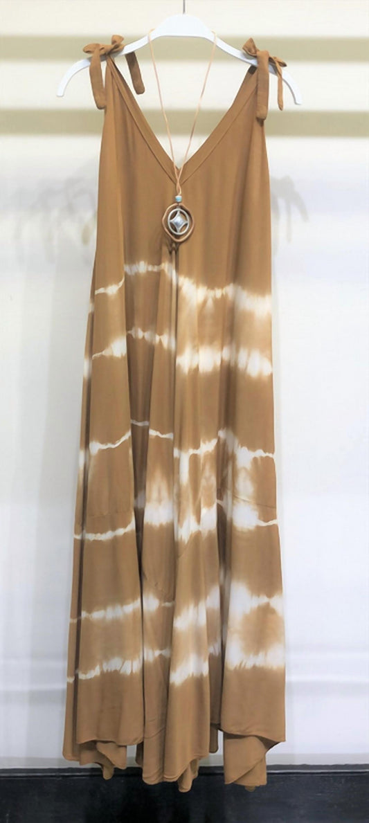 Alligator Tie Dye Asymmetrical Maxi Dress