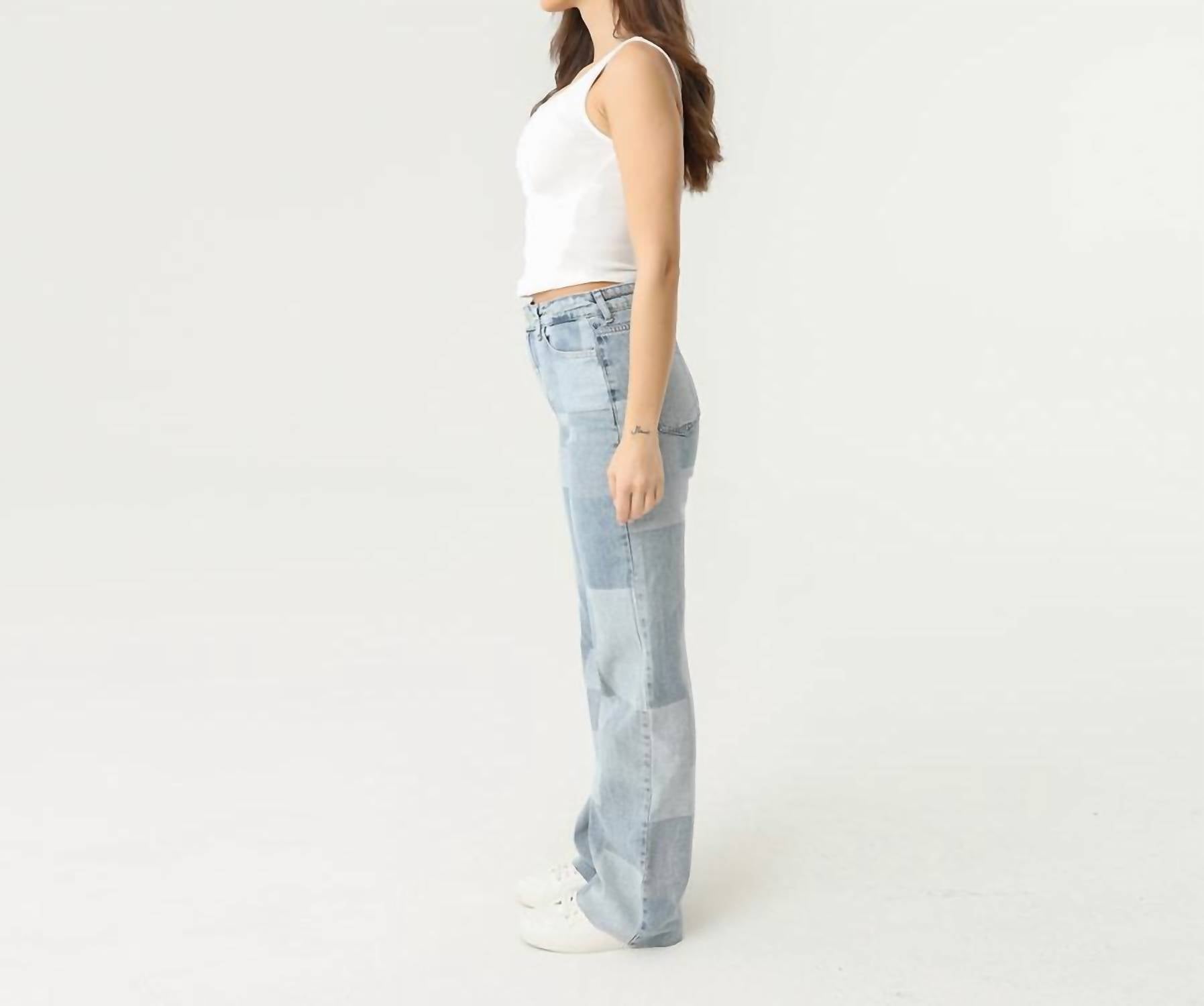 Soulofmu - Women's Patchwork High Waisted Jean