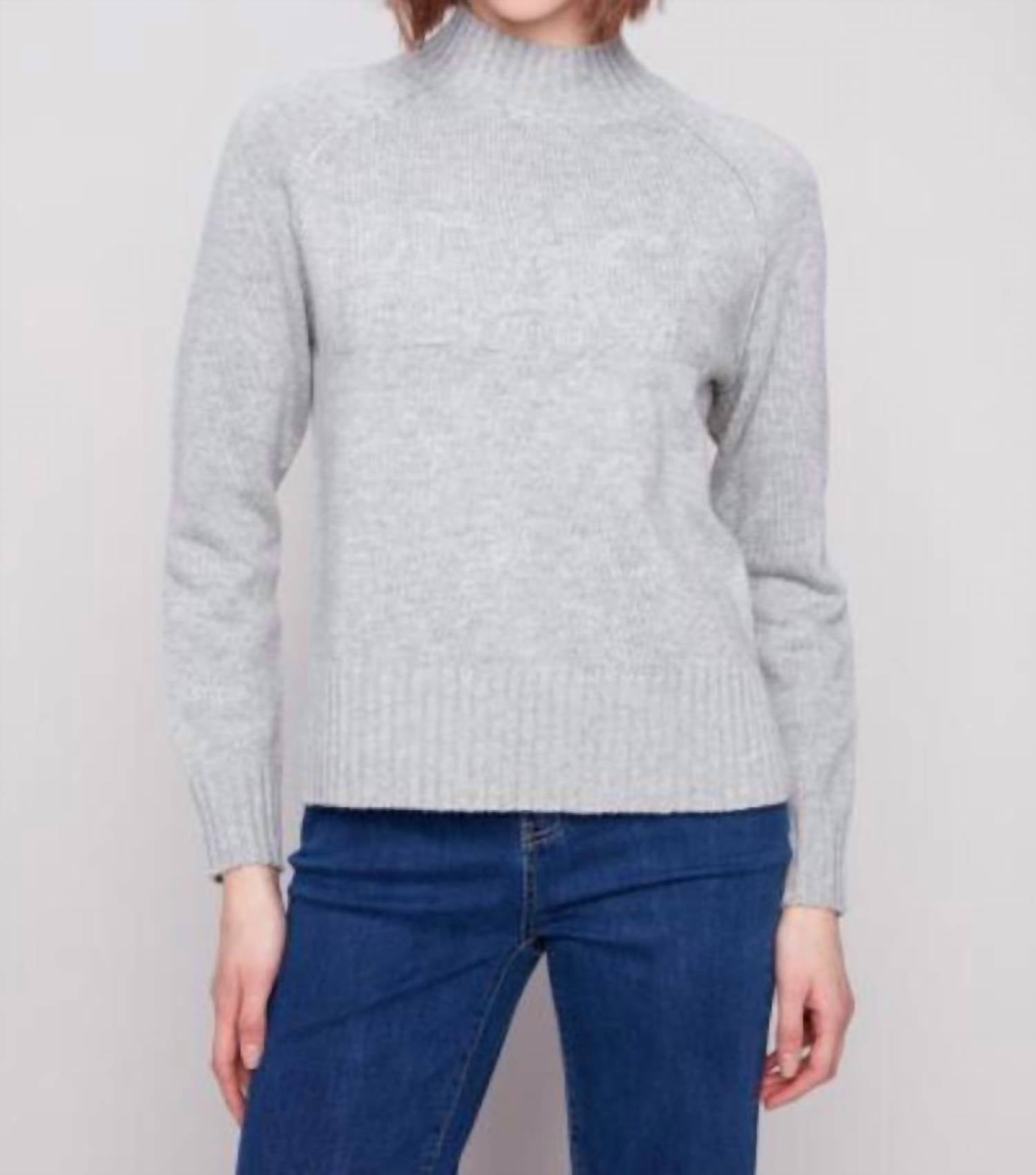 Charlie B - Raglan Long Sleeved Mock Neck Sweater