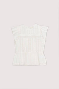 The New Society Girl's Corfu Blouse in white - kids' blouse