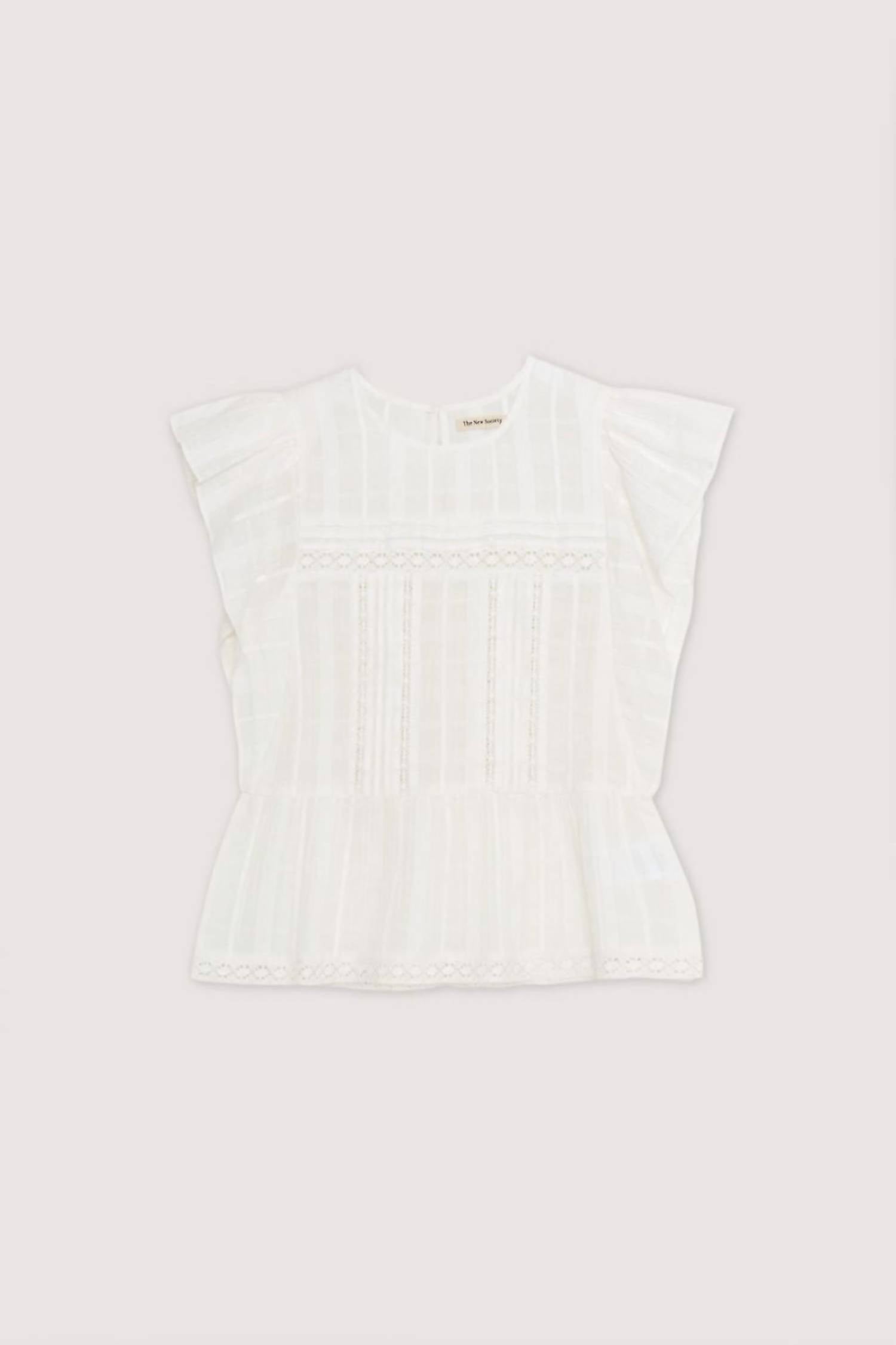 The New Society Girl's Corfu Blouse in white - kids' blouse