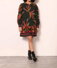 Maude Freya Stitch Dress in ollie forest - women's dress