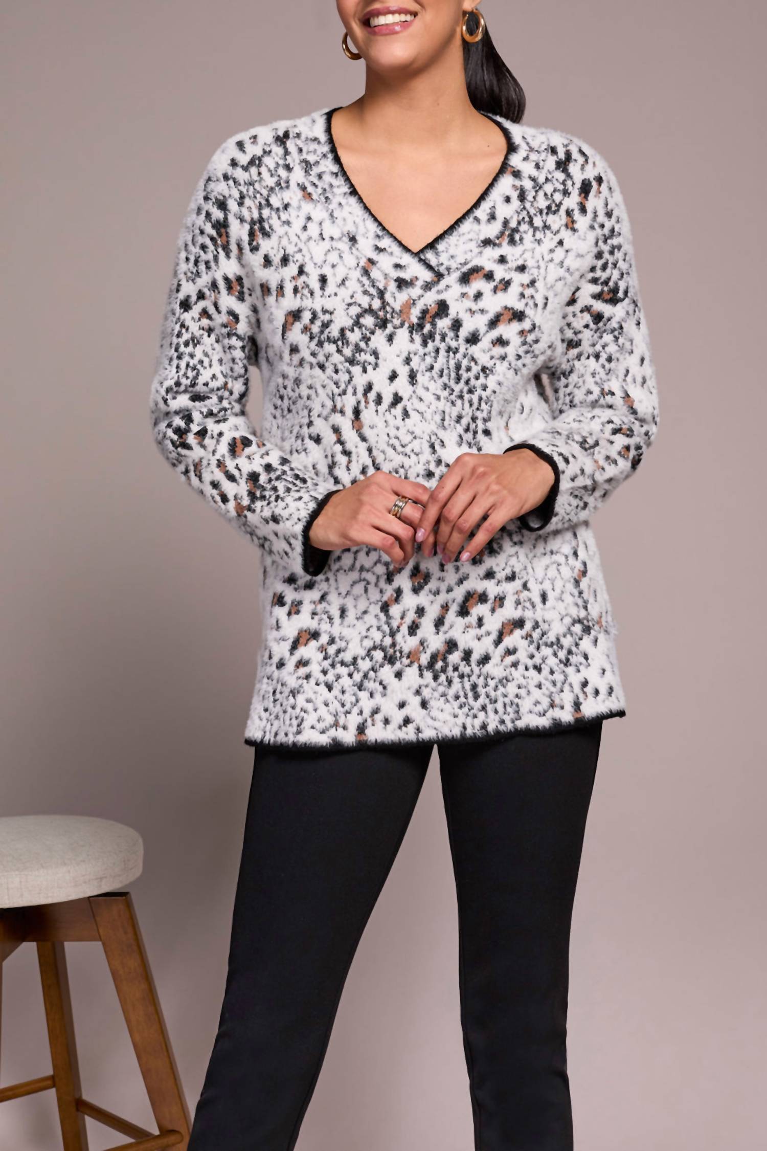 Tribal - Long Sleeve V-Neck Sweater
