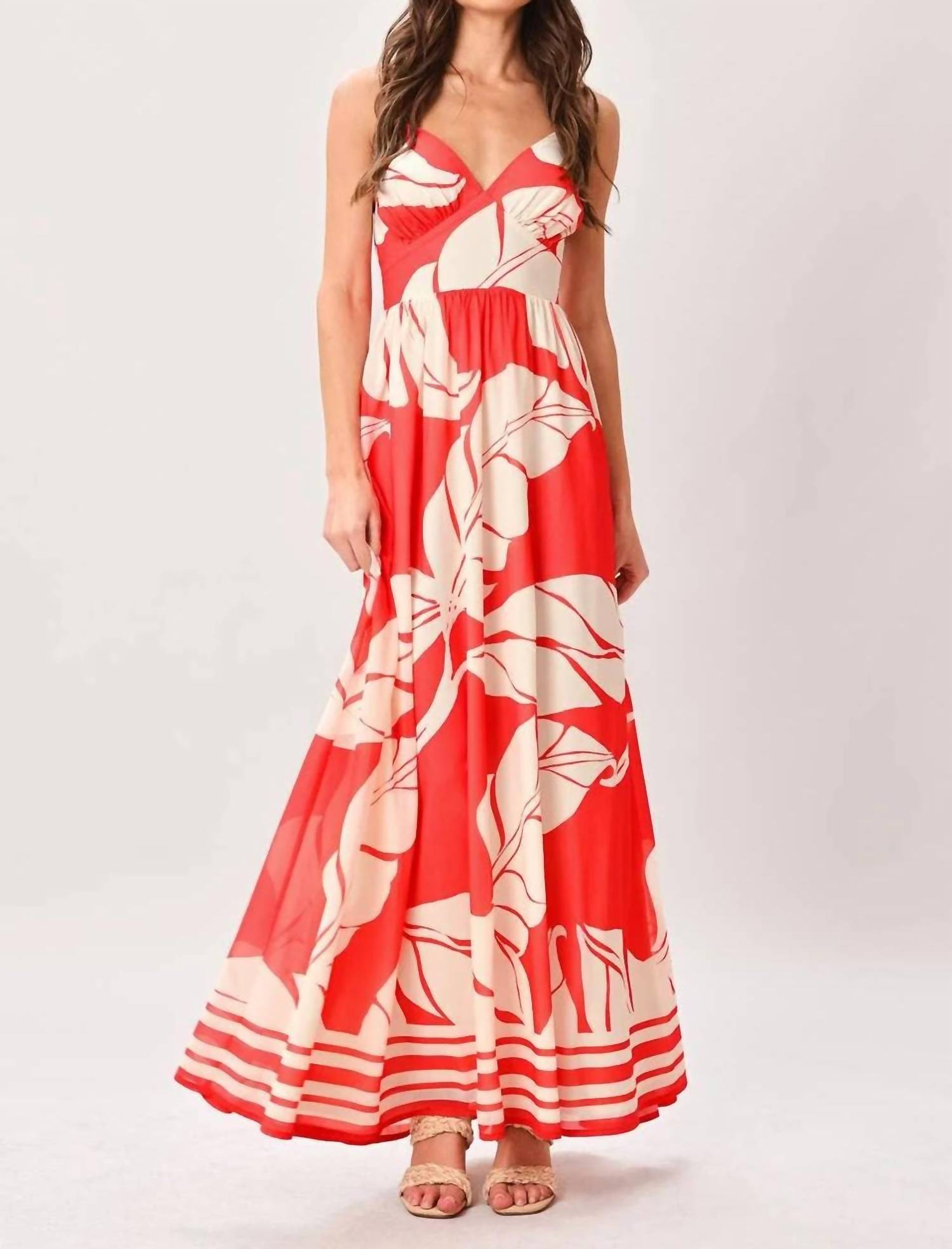 Flying Tomato - Printed Woven Maxi Dress