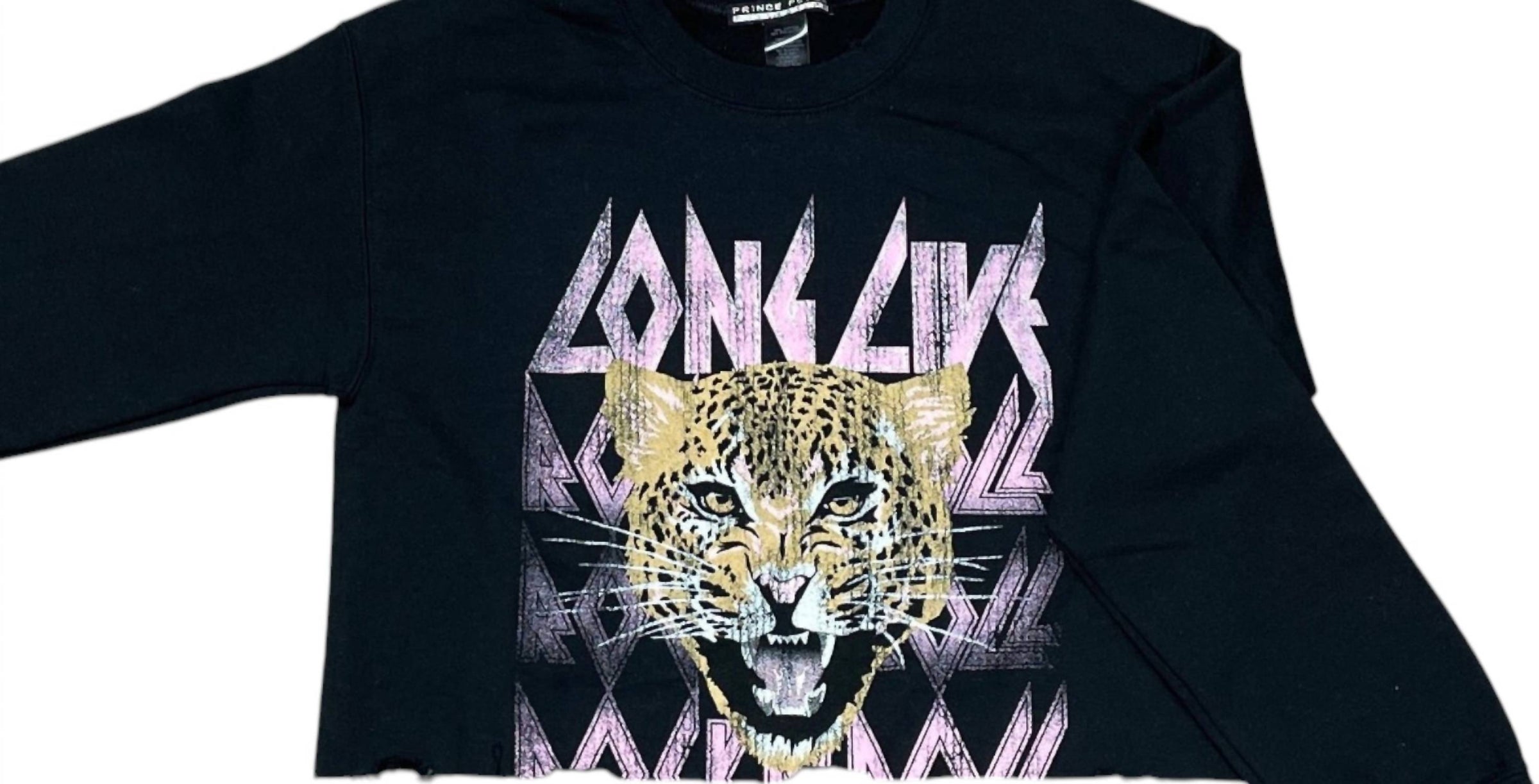 Prince Peter - Women's Long Live Rock Cropped Pullover Sweatshirt